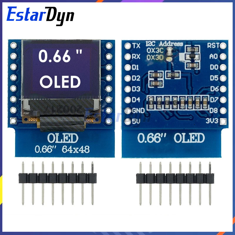 Wemos D1 - Oled LED LCDディスプレイシールド,oledモジュール,wemos d1,mini,esp32,64x48,iic,i2C,0.66 