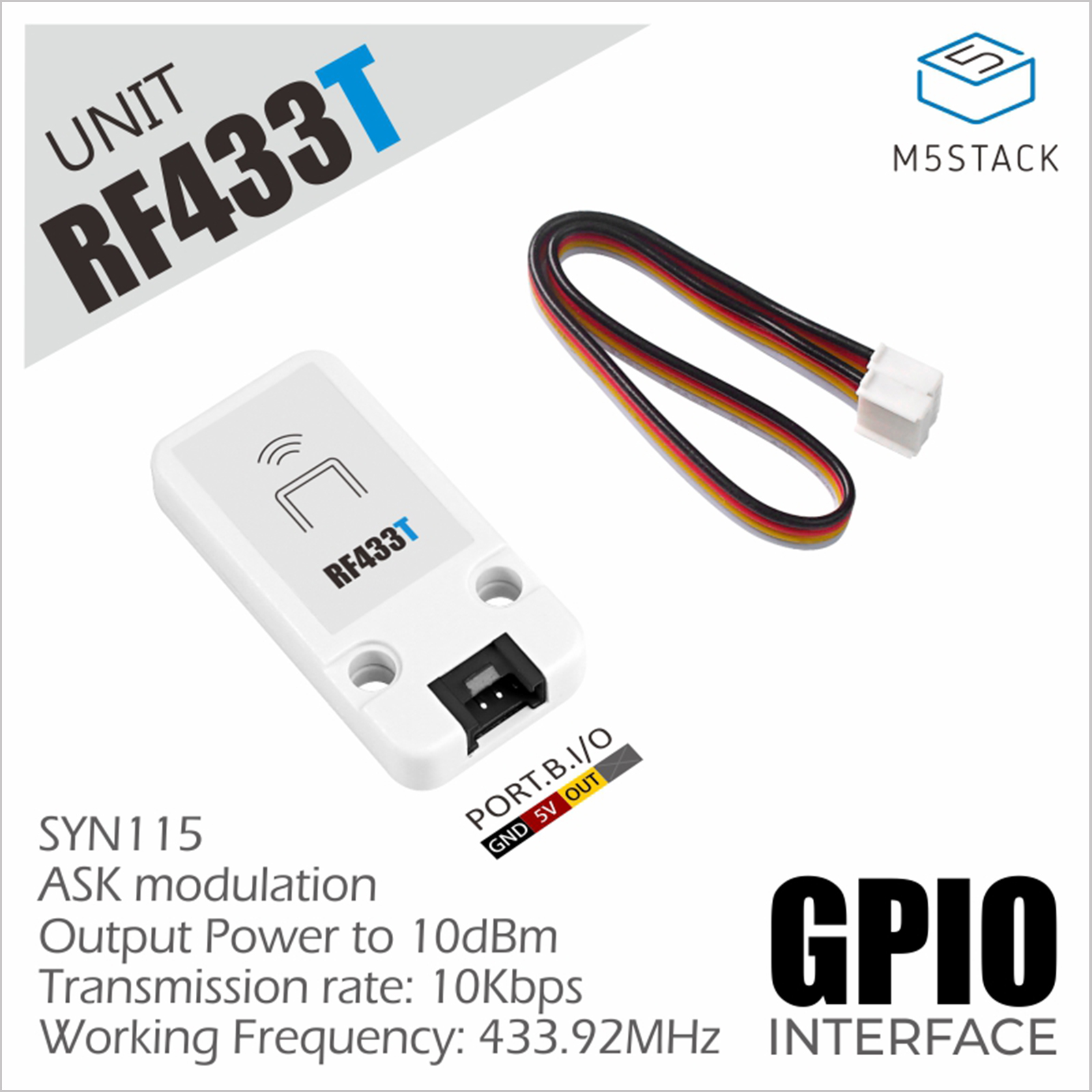 M5Stack - M5Stack 公式 RF UNIT 433MHz 送信機