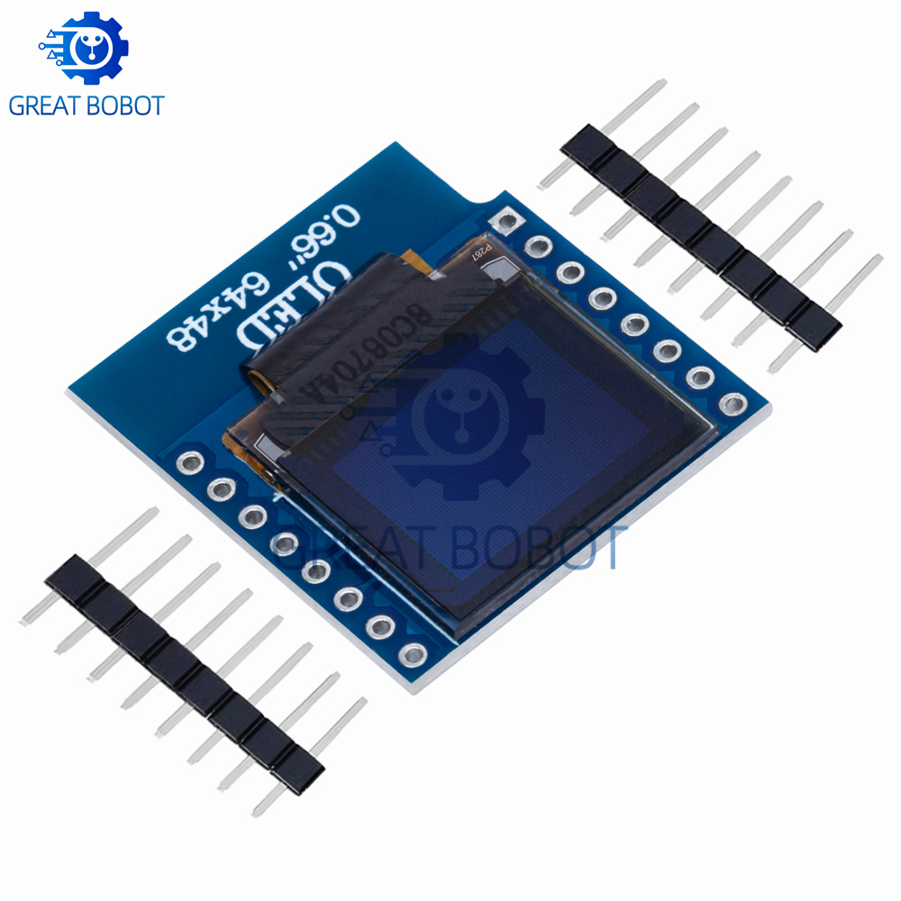BS 0.66インチ 64×48 I2C OLEDディスプレ - Wemos D1 のレビューと価格