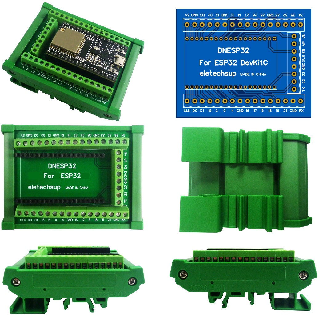 ESP32 DIN レールマウントネジ端子台アダプター ES - Devkitc のレビューと価格