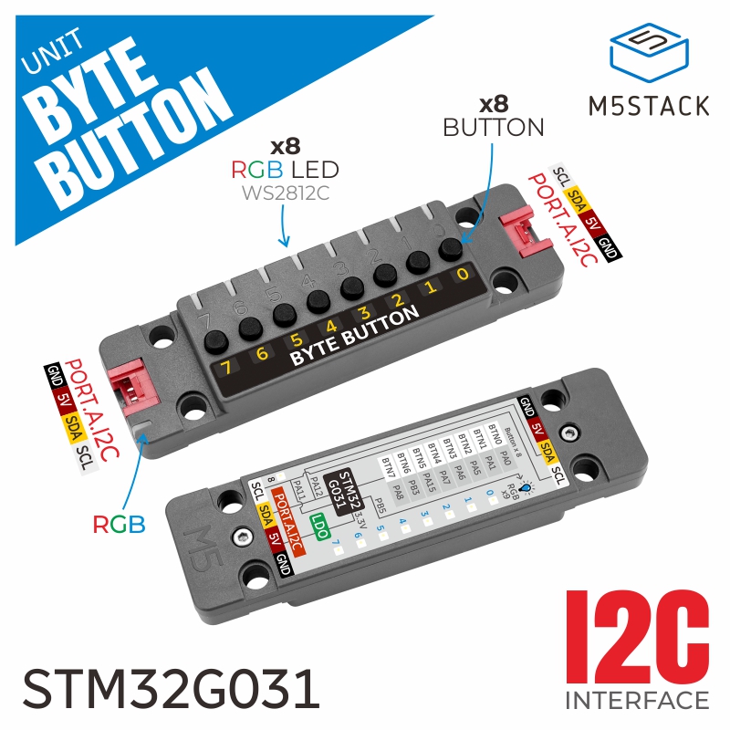 M5Stack公式製品：ByteButton 8チャンネルタ - M5Stack のレビューと価格